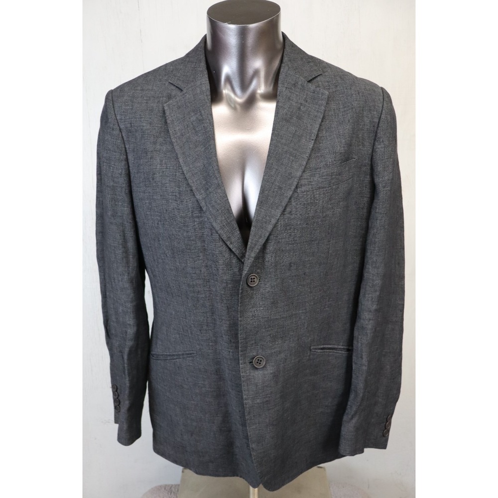 Ted Baker London Sport Coat Jacket Size 5 Gray 2 Button Linen Lined 46" Chest